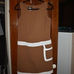 Brown and white dress